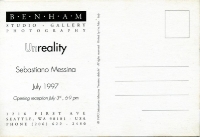 1997 Seattle U.S.A. - Unreality - Benham Gallery - Cartolina invito - retro